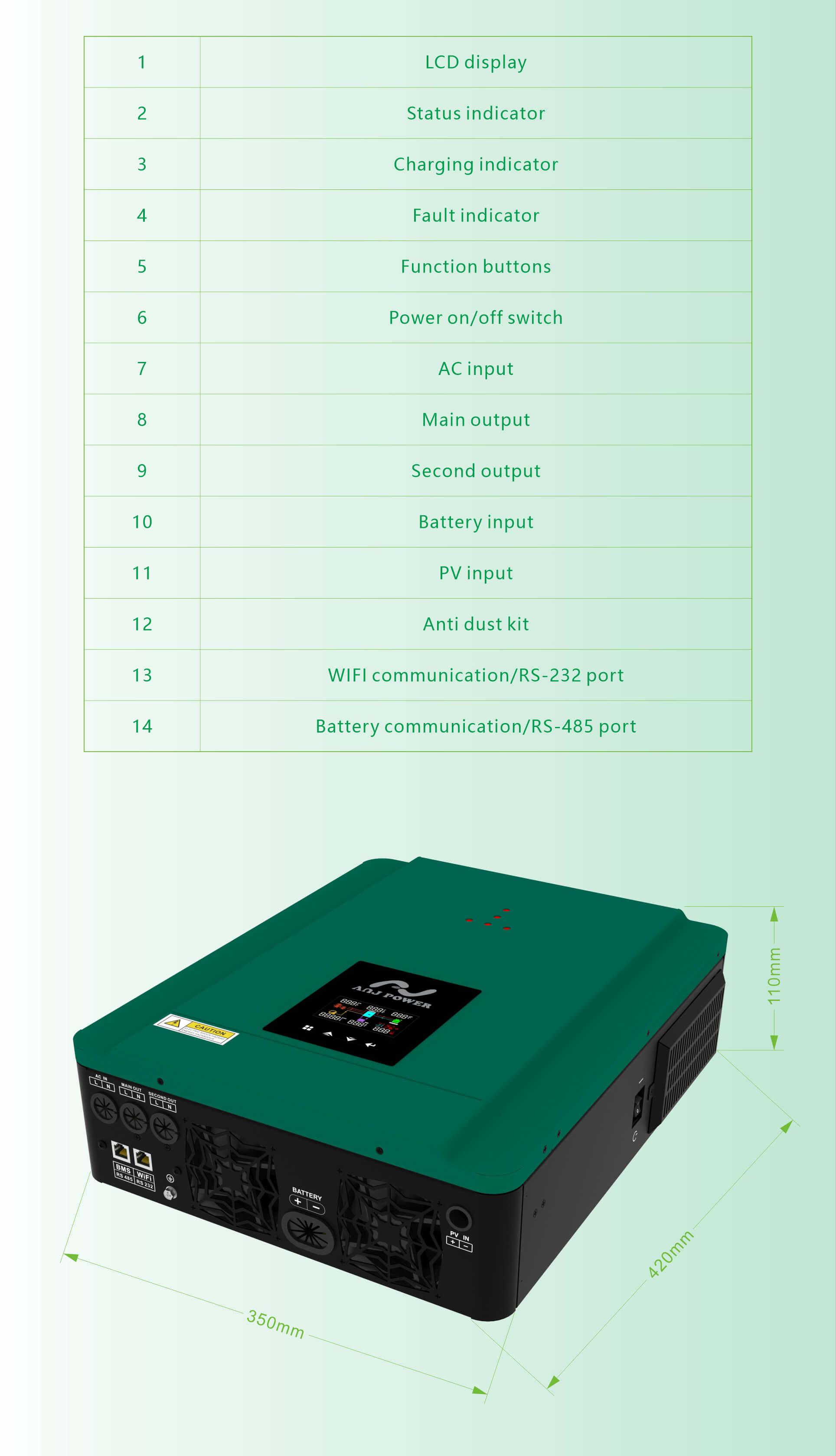 Solar Hybrid Inverter 3.6kw 